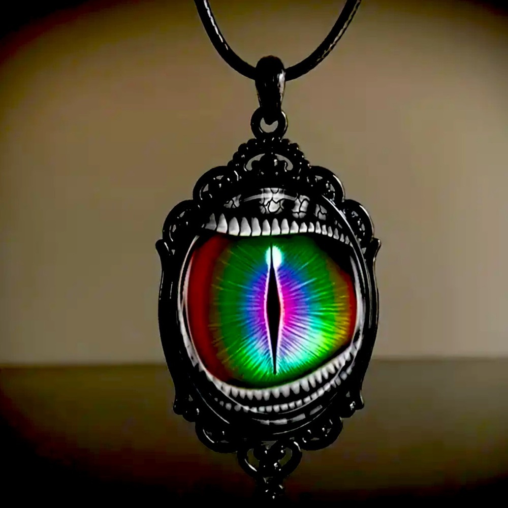 MONSTER eye Statement necklace Snake / Dragon eyeball Colorful necklace Jewelry